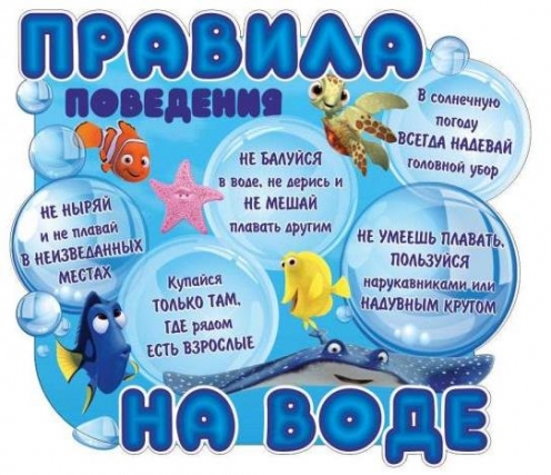 Памятка «Правила поведения детей на воде в период летних каникул».
